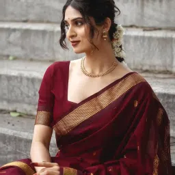 siril Women's Soft Banarasi Silk Jacquard Saree with Unstitched Blouse Piece image 1