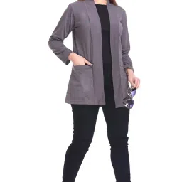 plush Women Cotton blend Open Neck Shrug image 1