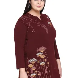 rysh Women's Printed Cotton Henley Neck Full Sleeve Plus Size T-Shirt image 3