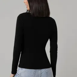 dream beauty fashion Women's Long Sleeve Slim Fit Top/T-Shirt Square Neck Casual (Top-Sakira-1) image 4