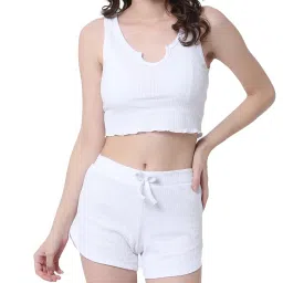 mansicollections NoBarr Women's Regular Fit Cotton Two Piece Beachwear Top & Short image 4