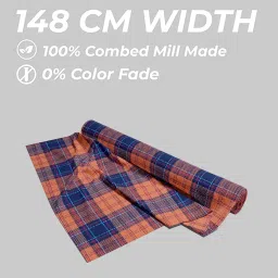 b bigreams - your comfort is our mission BIGREAMS Premium 100% Cotton Checkered Unstitched Shirt Fabric For Men's - 0% Color Fade, Summer Shirt Piece, Breathable Fabric, 150 CM WIDE image 2