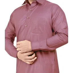 k-royals Simple Afghani Style Men's Pathani Suit/Cotton Blend Kurta pyjama set image 1