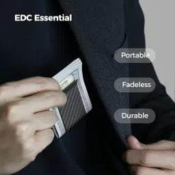 monocarbon Genuine Carbon Fiber Money Clips Credit Card Holder with Constellation for Minimalist Money Clips Front Pocket image 2