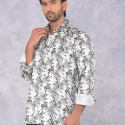crimsoune club Men's Olive 100% Cotton Printed Shirt image 2