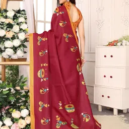 yashika Women's Woven Elegant Printed Art Silk Saree with Matching Blouse Material-Perfect for Festive Special Occasions, Exquisite Design and Vibrant Colors image 3