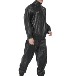 USI UNIVERSAL 415FBT Men's Black Polyester Sauna Suit For Fitness Weight Loss Exercise Gym Training, Sauna Sweat Suit Exercise Gym Suit, Elasticated Arms image 2