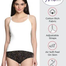 lux Women's Cotton Rich Camisole with Adjustable Strap(Pack of 3)(Color May Vary) image 2