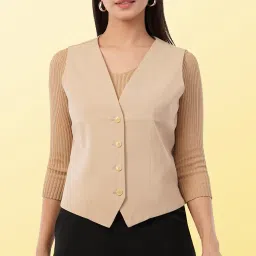 saintx Women's Waist Coat | Sleeveless | French Design Backless Stylish Executive Wear | Formal Blazer Waistcoat | Office wear image 1