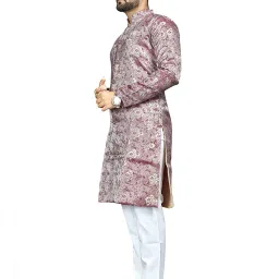 n.b.f fashion Mens Ethnic Wear Red Sherwani Set image 2
