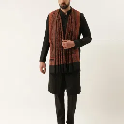 pashmoda Men Jamawar Shawl, Authentic Kashmiri Luxury Pashmina Style Shawl, Stole, Medium Size for Gents, (Size: 101x203 CM) image 1