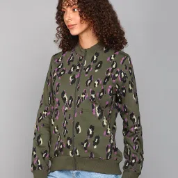 alan jones clothing Women's Printed Zipper Cotton Sweatshirt image 3