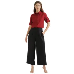 saadaa Palazzo Pants for Women Half-Elasticated Waistband | Palazzo for Women in Soft Viscose Fabric | Regular Fit with Mid Rise Waist & Deep Pockets | Versatile for Formal & Casual Wear image 5