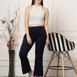 uzarus Women's Premium Bell Bottom Bootcut Track Pants with 2 Side Pockets – Stylish & Comfortable Activewear Ideal for Gym, Yoga, Workout, Office, Travel, and Daily Casual Wear image 1