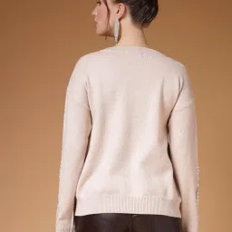 mafadeny Women’s Winter Sweater with Sleeve Embroidery image 3