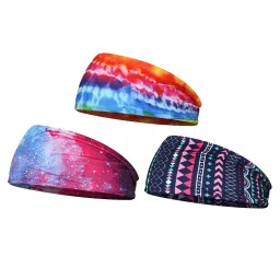 trendynest TRENDYNEST® 3Pcs Yoga Sport Headband Fitness Gym Running Cycling Sweatband Hairband | Womens Accessories | Hair Accessories image 2