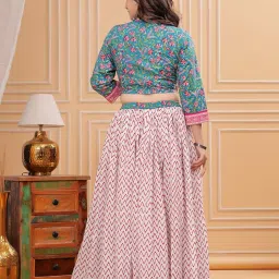 gekha Printed Cotton Ready to Wear Lehenga & Blouse With Dupatta for women image 3