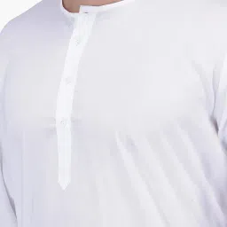 rajubhai hargovindas Men's White Fine Cotton Long Kurta | Round Neck | 10 Colours | image 1