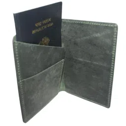 Hunter Leather Passport Wallet, Olive Green with Card Slots, Handcrafted Design image 2