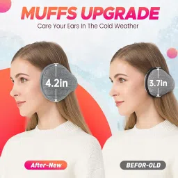 northwind Winter ear muffs for men, ear muffs for women, ear cover for winter Behind The Head Style Winter Earmuffs for Men & Women Adjustable image 2