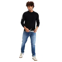 spykar Men Solid Orange Regular Fit Full Sleeves Sweater image 5