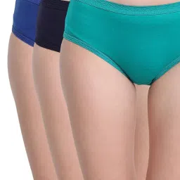 vstar Jasmine Comfortable, Long-Lasting and Classic Cotton Hipster Panties for Women with Double Layered Contoured Pouch (Assorted Pack of 3) image 1