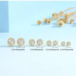 uspto Moissanite Earring Gold Pure Best D Color vvs1 Claity मोइसानाइट डायमंड इयररिंग AAA+++ Quality Hire Stone Original Certified Sone ka Tops Diamond Heere Mojonight Stone हीरा रत्न ओरिजिनल image 4