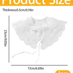 gzrc-yddk Detachable Collar for Women, Stylish False Collar Accessory, White Half Shirt Blouse, Enhances Casual and Formal Outfits image 1