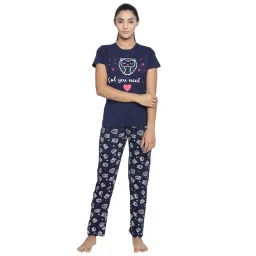 real basics Women's Cotton Animal Print Pajama Set Pack of 2 image 1