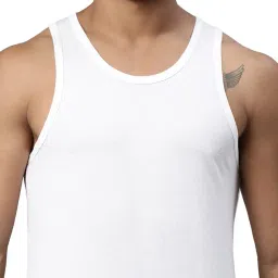 levi's 012 Men's Rib Pure Cotton Solid Vest - U-Neck, Sleeveless, Side Branding, Snug fit with Easy Tucked (Pack of 1) image 5