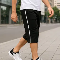 charlie Cotton 3/4th Pants for Men with Deep Side Zipped Pocket | Capri Pants for Men Summer Casual Long Shorts | Gym, Travel, Nightwear, Sportswear & Outdoor Capris image 1