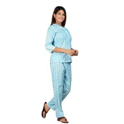 yash gallery Cotton Floral Printed Night Suit Sleepwear Pajama Set For Women image 2
