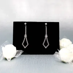 giva 925 Silver Zircon Studded SpearDangling Earrings | Gifts for Girlfriend, Gifts for Women and Girls |With Certificate of Authenticity and 925 Stamp | 6 Month Warranty image 2