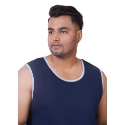 vaishvik Mens Plus Size Sando Tank - Navy image 3