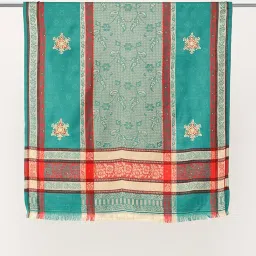 aarika Womens Winter Wear Black Colour Floral Woolen Shawl image 3