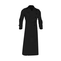 enakshi (label) Windproof Men'trench Coat Warm Peacoat Soft for Vacation daily Wear Black S|Clothing, Shoes & Accessories | Mens Clothing | Coats & Jackets image 4