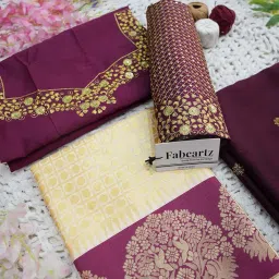 fabcartz South Indian UnStitched Half Saree for Women image 4