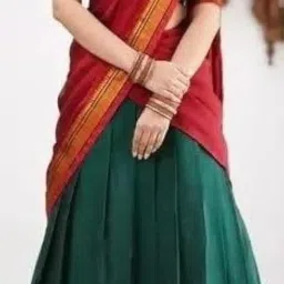 ziton Lehenga choli, South indian Traditional Unstitched Narayanpet Half Sareee image 3