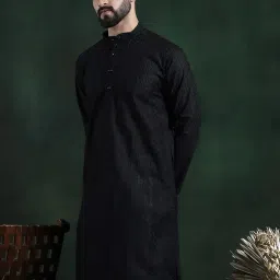 sojanya (Since 1958 Mens Pure Cotton Checked Embroidered only Long Kurta image 2