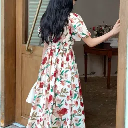 greciilooks Rayon Fit and Flare Below The Knee One Piece Dresses for Women | Dress image 1