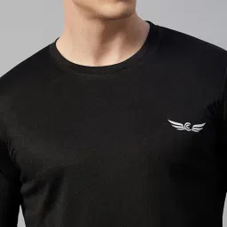 chrome & coral Men's Activewear Co-ord Set – Sports T-Shirt & Jogger Pants | Lightweight & Breathable | Gym, Workout, Casual Wear (IN, Alpha, L, Regular, Standard, Black) image 1