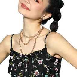 u&f Women Stylish Black Floral Bustier Top image 3