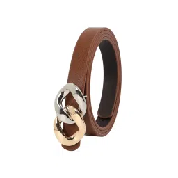 crusset Stylish PU Waist Belt for Women – Adjustable for Jeans, Dresses & Saree – Fashionable & Comfortable – Black & White 15mm Width, Perfect for Casual & Formal Wear image 2