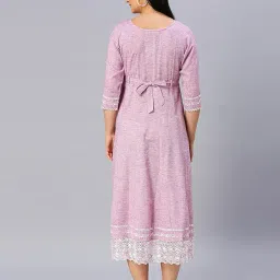 dummy shape Maternity Gown for Women | Feeding Flare Kurta with Dual Nursing Zippers for Pre & Post Partum | Maternity Dresses for Women Cotton image 4