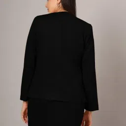 brinns collerless Neck Blazer with Skirt Suit Set image 1