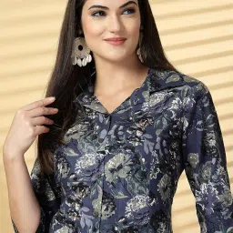 pistaa's Women Pure Cotton Floral A-Line Printed Salwar Suit Set image 4