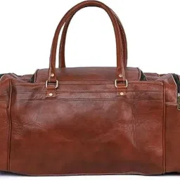 kirruu 24'' Inch Flap Leather Duffle Bag Handmade Rustic Overnight Weekend Bag for Men, Gym Sports Travel Tote Bag Luggage Carry On Flight Cabin Duffel Bag (24-INCH Large) image 2