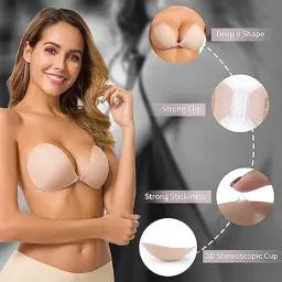 brachy Adhesive Sticky Push Up Invisible Bras for Backless Strapless Dress image 3