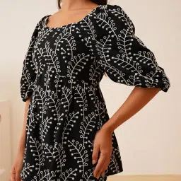 beatnik U Neck Short Sleeve Black 2 Piece Coord Set image 4