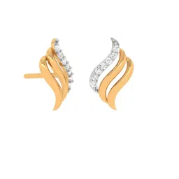 p.c. chandra jewellers Womens 14KT (585) Yellow Gold Geometrical Stud Earrings - 0.75 Grams image 1